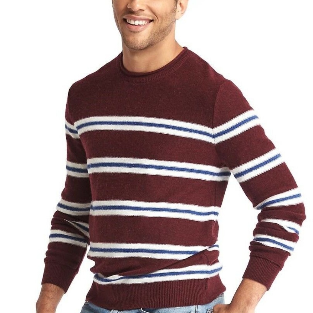 Gap Mens Merino Stripe Crew Knit Sweater